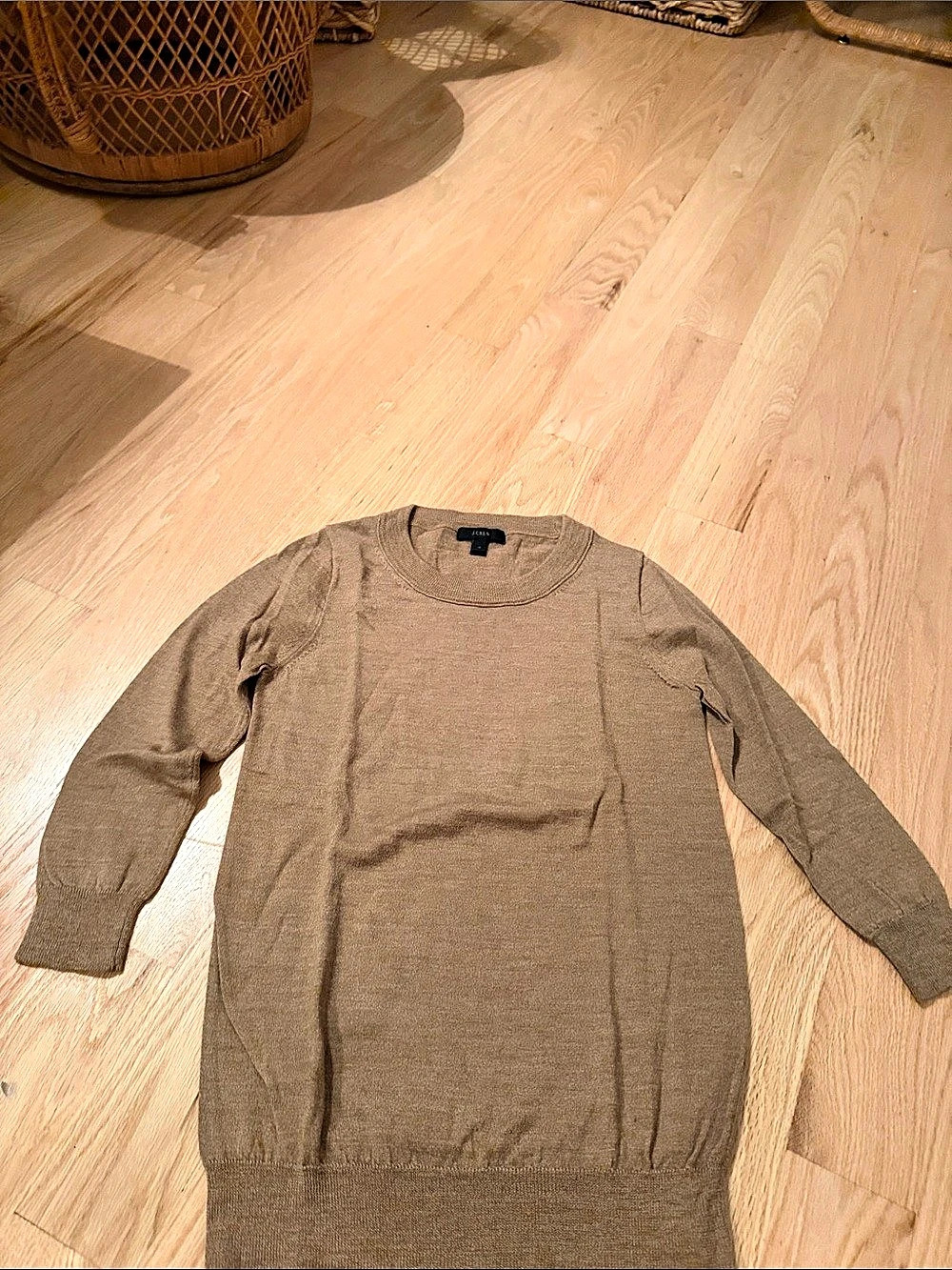 J.Crew Tippi Sweater Merino Wool Crewneck caramel light Brown Xs